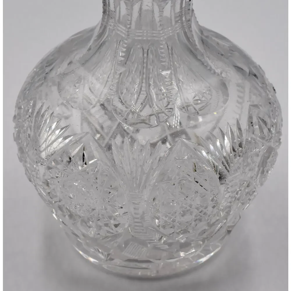 American Brilliant Cut Glass Crystal Carafe Decanter Vase